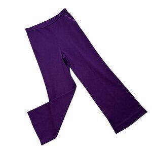 ST. JOHN Collection Santana Knit High Rise Straight Leg Pants in Purple Size 12